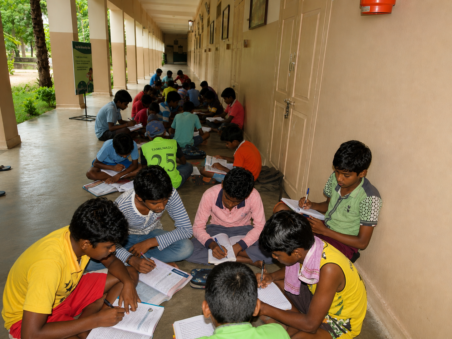 Students studying